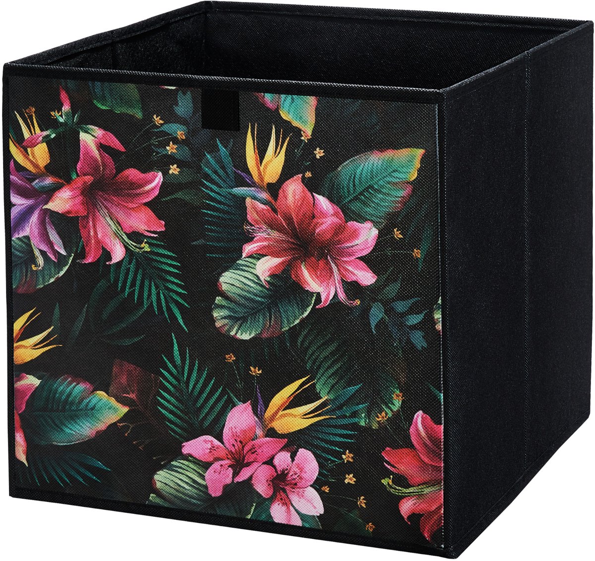 LAVITA® Opbergmand Textiel - 31x31x31 Bloemen - 1 stuk - Opbergbox Kast Organizer Opbergdoos - Kastlade Verdeler Voor Kleding Ondergoed Badkamer Kledingkast - Vouwdoos Stoffen Doos Opbergdozen