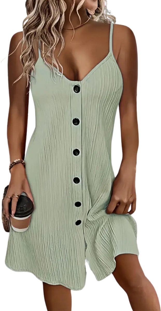 Bovista Zomerjurk Dames Zomerjurken Volwassen Jurk Ibiza Stijl Sundress Lichtgroen