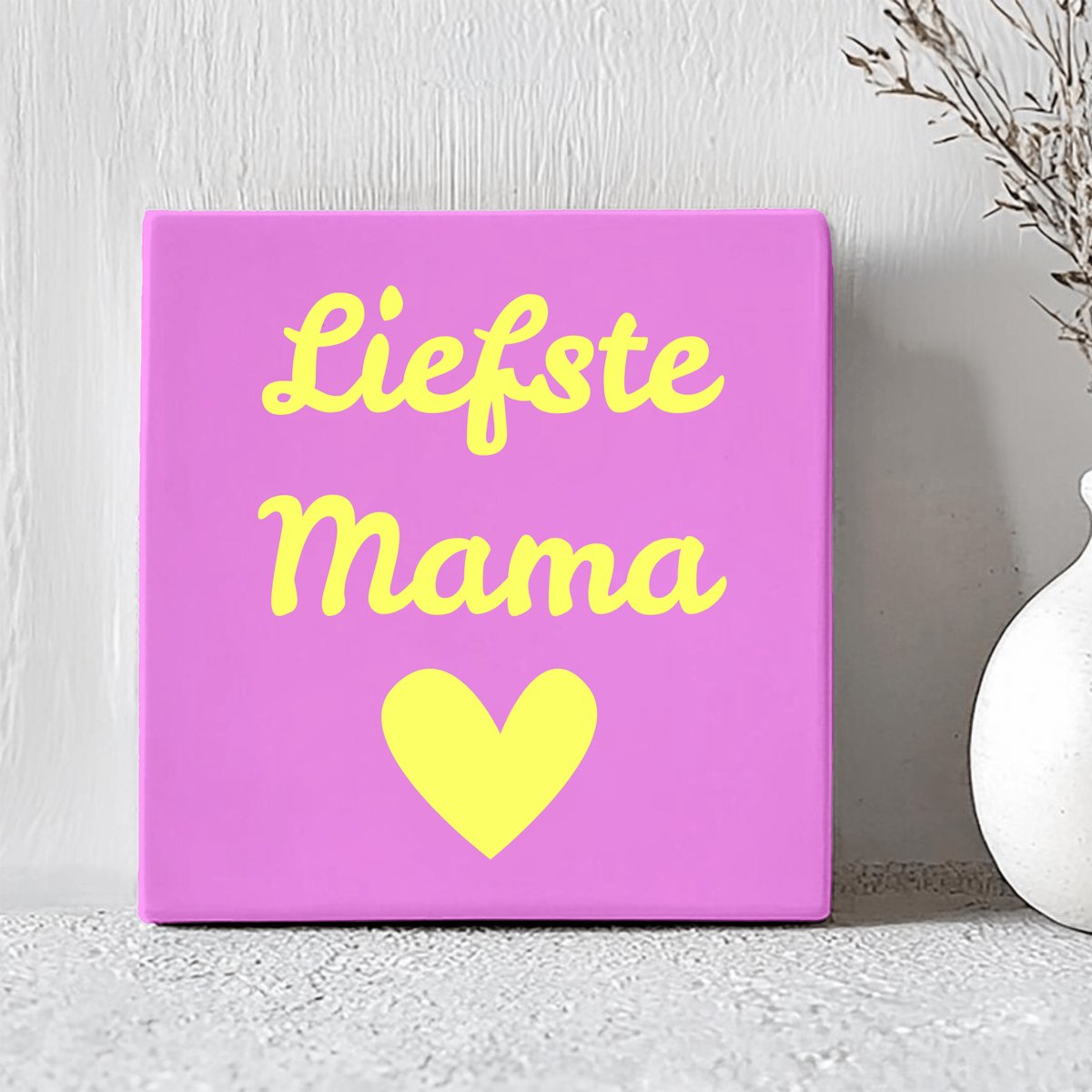 Printazzy - Tegeltjes met Tekst - Liefste Mama - Moederdag Cadeautje - Decoratie Woonkamer - Onderzetters voor Glazen - Decoratieve Accessoires - Roze
