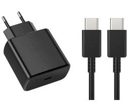 USB C Adapter 45W snellader met USB C naar USB C - 1,5M kabel Geschikt voor Samsung Galaxy S25/S24/S23 Ultra/FE/Plus/A16/A15/A55/A35/A56/A36/A26 & iPhone 16 /15/Pro/Pro max