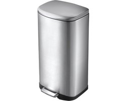EKO - Della pedaalemmer 35 liter - Stainless steel Plastic - mat RVS - Prullenbak
