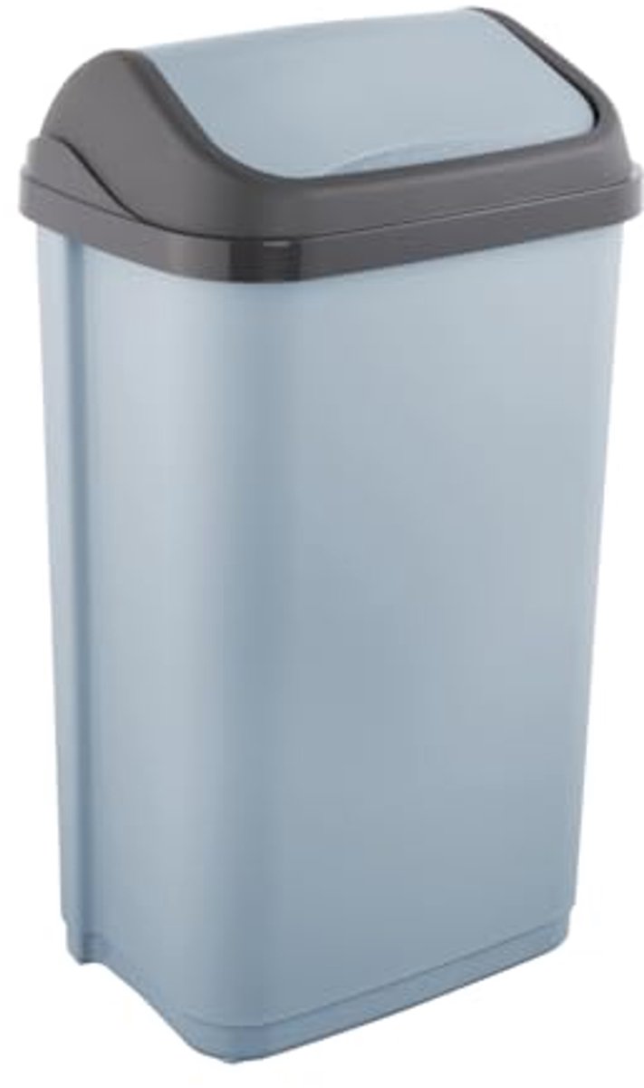 keeper-prullenbak met klapdeksel, 50 l, 38,5 x 29 x 66 cm, Swantje, blauw (Nordic Blue)