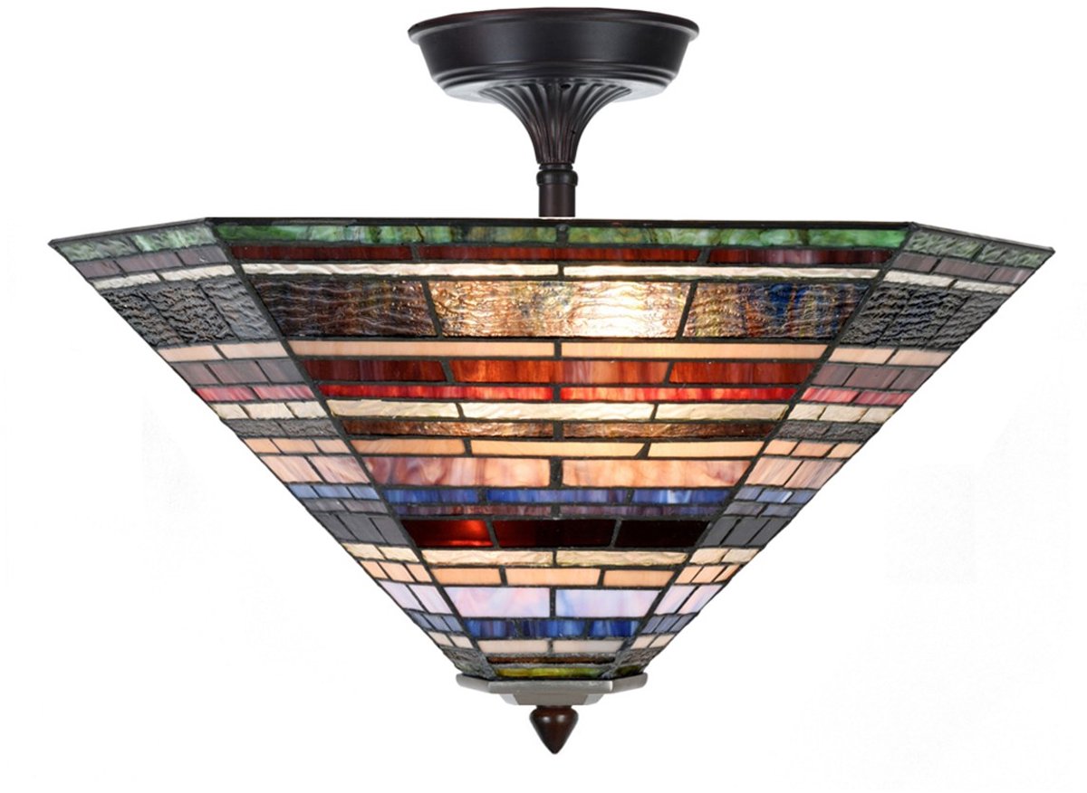 Tiffany Verlengde Plafonnière Industrial large - Art Deco Trade