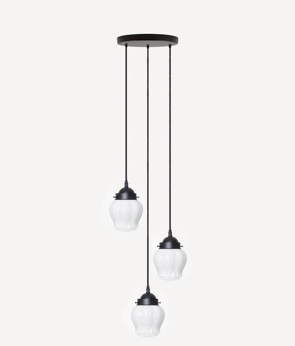 Coloured by Art 3 lichts hanglamp Eden - Art Deco Trade Zwart