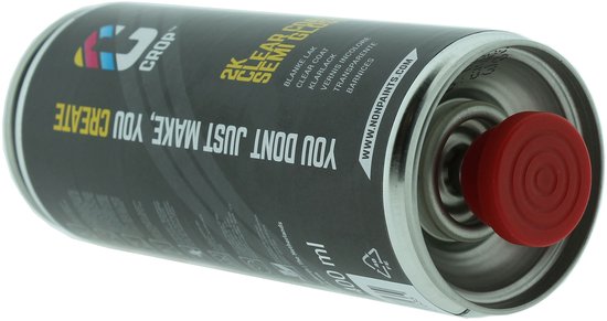 Vernis transparent CROP 2K en aérosol - Semi-brillant - 400 ml - Intérieur et extérieur - Séchage rapide - Vernis transparent - Qualité Premium