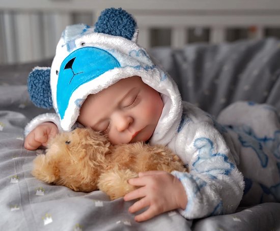 Bebê Recém-Nascido Newborn,Bonecas Realistas JIZHI Reborn De 50 Cm: Pele E Cabelo Naturais   Inclui Kit De Alimentacao E Caixa De Presente 1003144850