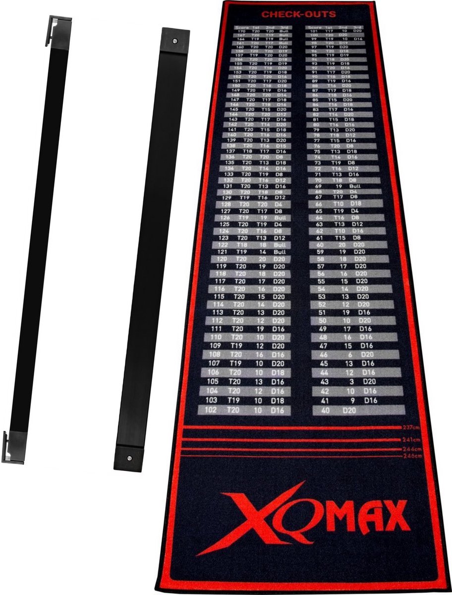 XQMax-Dartmat-Checkout-INCL OCHE-Rood/Zwart-285x60CM