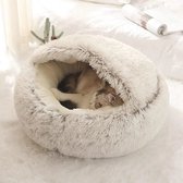 Cave kattenmand 50cm - kalmerend en angstverlichtend - voor kleine honden/katten - donut - grijs