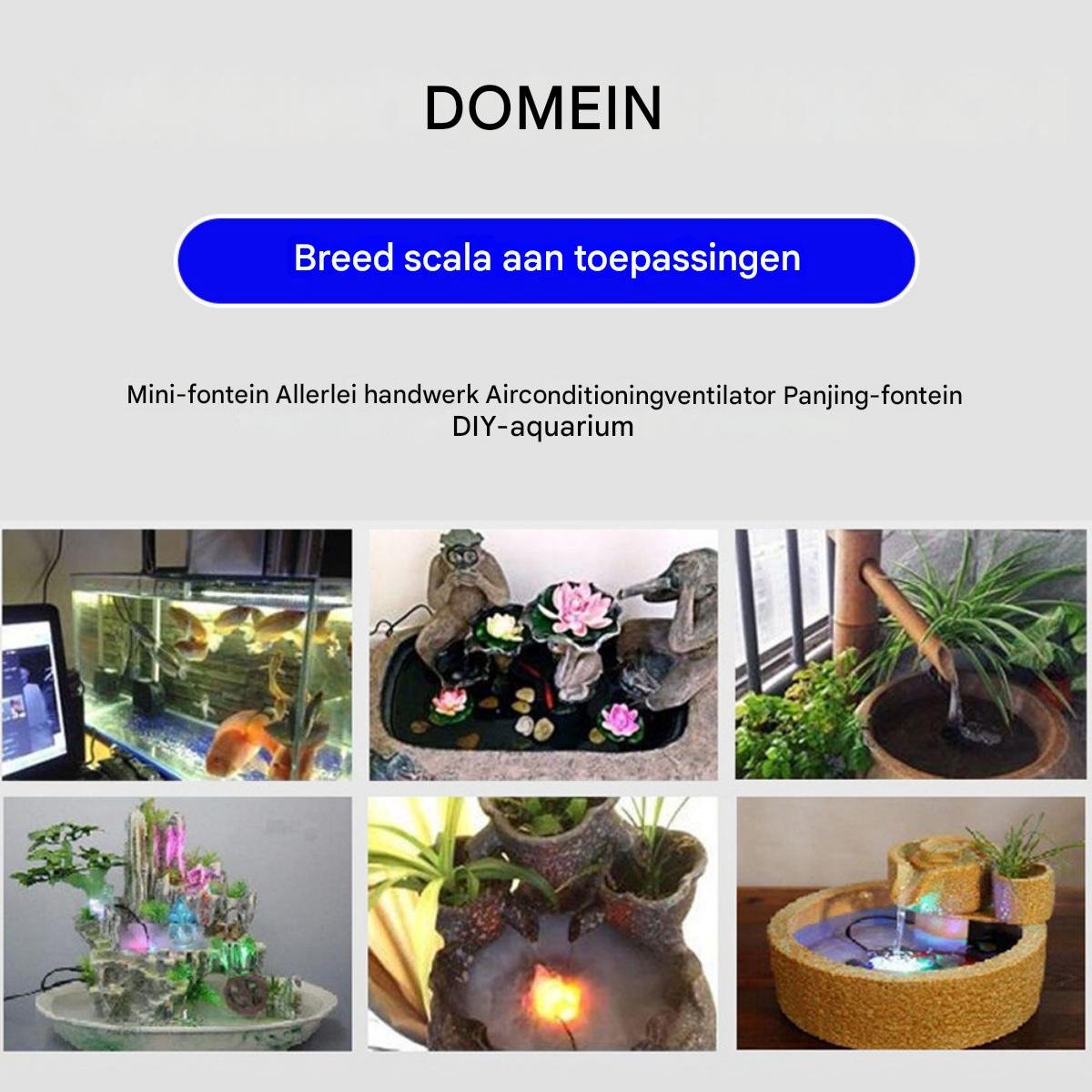 Mini Aquarium Waterpomp - Vijverpomp - Dompelpomp - Met 4 Kleuren LED-verlichting - Geschikt voor Fonteinen, Rotstuinen, Aquariumvijvers - Maximale Opvoerhoogte 0,85 m - 350 L/u – foto 8