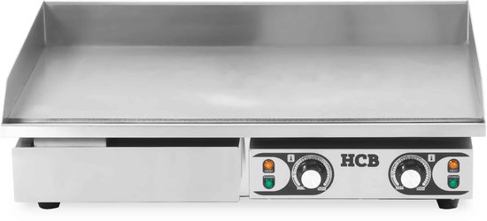 HCB® - Professionele Horeca Bakplaat - glad - 2 x 230V - RVS / INOX - Electrisch Teppanyaki Grill apparaat - 47x73x25 cm (DxBxH) - 23 kg - 2572 — afbeelding 5