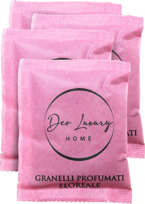 Dparts geurkorrrels - Bloemen - 4x 35 gram - Geurzakjes voor in stofzuiger - Stofzuigerzak geur verfrisser