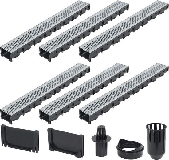 Foto: Vidaxl afvoergoten 6 m gegalvaniseerd staal 6 st