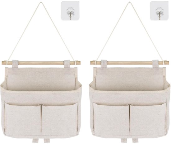 Hangende opbergzak - Hangende Opberger - Hangende organizer voor badkamerdeuren - met klevende haken - voor thuis, school, kantoor, winkel, camper, tent - 2 stuks