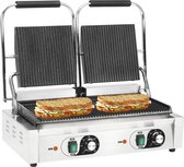 Bol.com vidaXL Panini grill dubbel gegroefd 3600 W 57x30.5x20 cm aanbieding