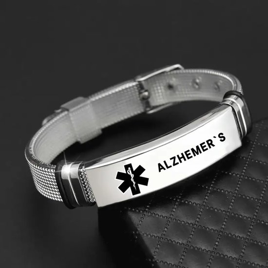 @ Lu’s Today® – Basic Safety Essentials - Medical Alert Armband – Alzheimer – Veiligheid & Herkenning – RVS – Verstelbaar