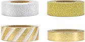 Washi Tape Goud Wit 10m 4st