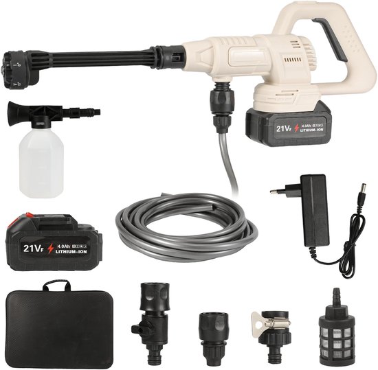 3000W Hogedrukreiniger 200Bar | 6-in-1 Sproeipistool & Digitaal Display | Makita 18V Batterij + Lader Inclusief | CE-B & Brushless Motor