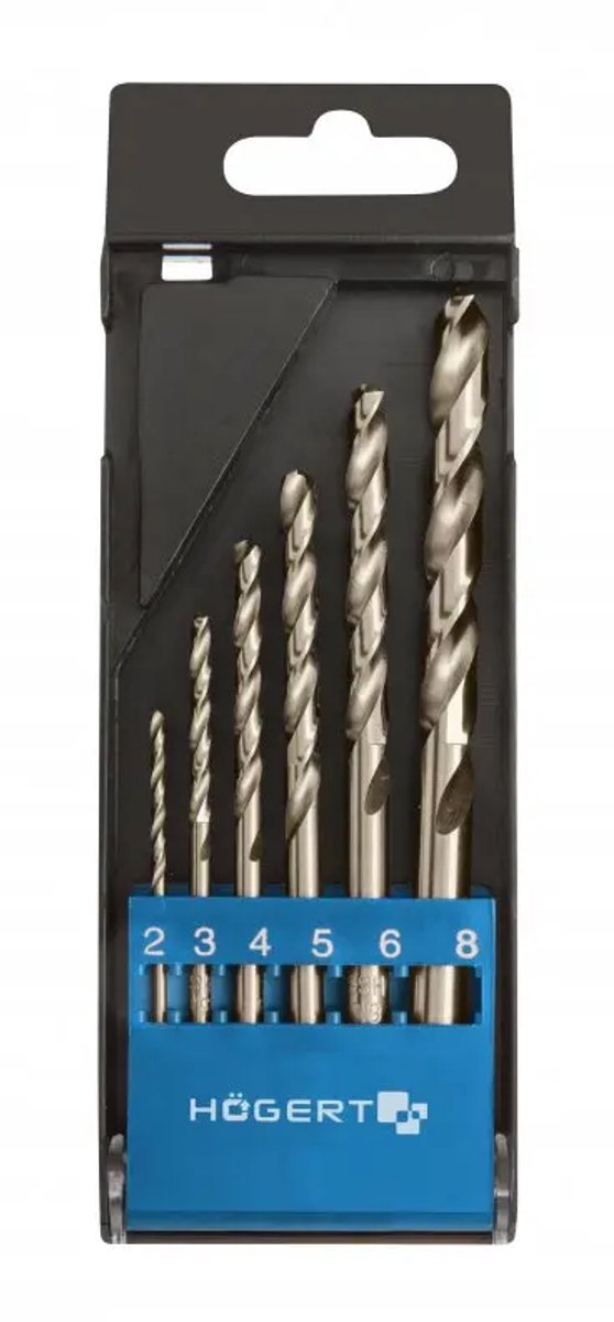 Metaalboor set 6 delig 2, 3, 4, 5, 6, 8 mm