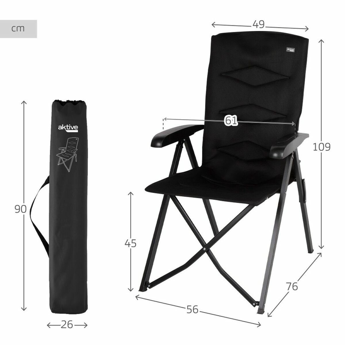 Vouwbare Stoel Aktive 49 x 76 x 109 cm