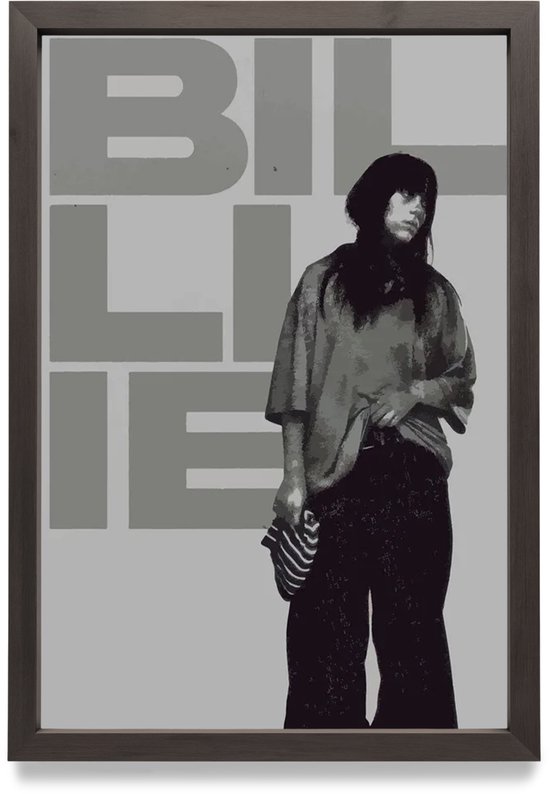Affiche encadrée Billie Eilish – Style Zwart et Wit | Design AlteOwn| Décoration murale encadrée 30 x 45 cm
