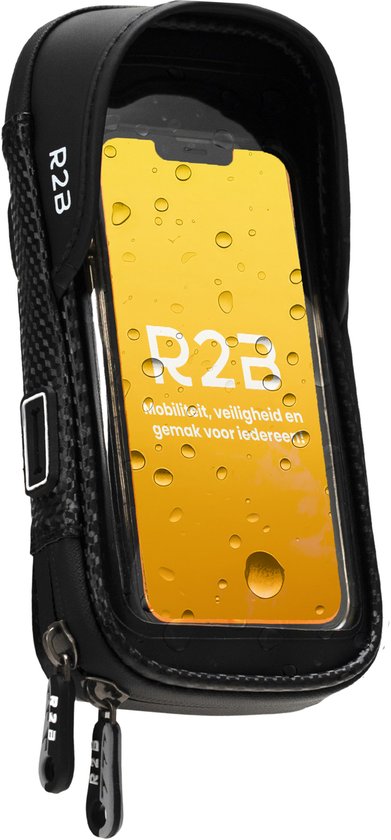 R2B Telefoonhouder Fiets Waterdicht - 360 Graden Rotatie - Ook voor Scooter en Motor - Gsm Houder Fiets - Fietshouder - Fiets Telefoonhouder - Smartphone Houder Fiets - Accessoires - Phone Holder Bike
