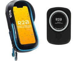 R2B Telefoonhouder Fiets Waterdicht + Powerbank 10.000 mAh - 2 tot 4 keer opladen - Geschikt voor Magsafe - Powerbanks - Gsm Houder Fiets - Fietshouder - Power Bank - Fiets Telefoonhouder - Phone Holder Bike