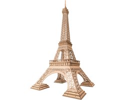 Robotime Eiffel Tower Plus – 3D Houten Puzzel – 191 Onderdelen, 42,6 x 44,6 x 99,6 cm