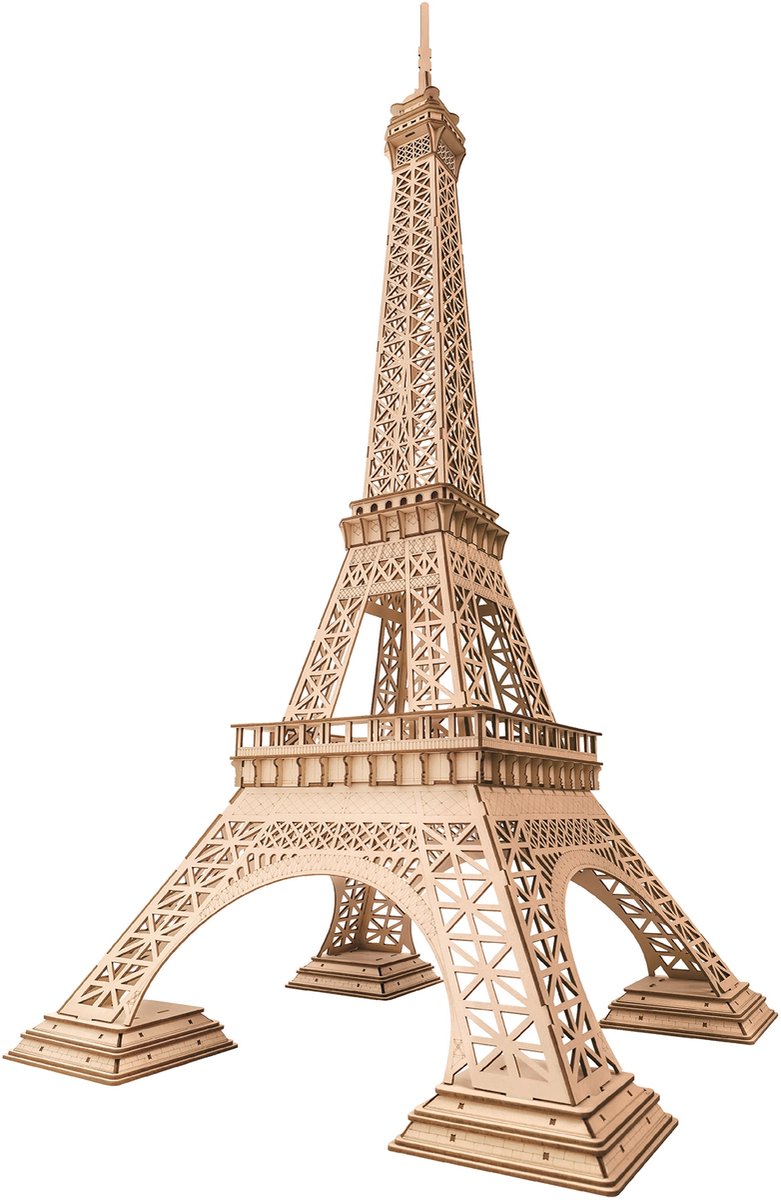 Robotime Eiffel Tower Plus – 3D Houten Puzzel – 191 Onderdelen, 42,6 x 44,6 x 99,6 cm