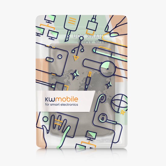 kwmobile e-reader hoesje geschikt voor Pocketbook Verse / Verse Lite / Verse Pro / Color / Vivlio Light/Light HD hoes - Ereader flip case met standaard - Kunstleren e reader cover - Wereldkaart design in grijs van Merkloos — afbeelding 3