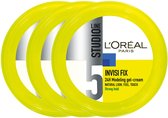 L'Oréal Paris Studio Line Invisi Fix - 24H Clean Modeling Gel Crème - 3 x 150 ml - Voordeelverpakking