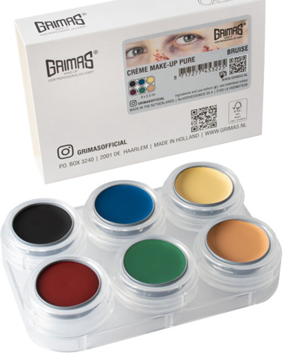 Grimas Crème Make-up Pure Palette - Bruise make-up - wonden en blauwe plekken