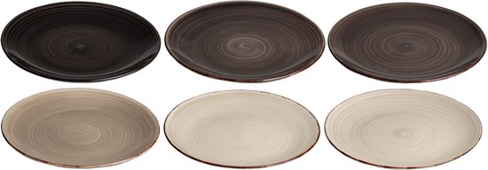 Cookinglife Dinerborden Delice Grijs ø 26,5 cm – Set van 6 – Ideaal voor Hoofdgerechten en Uitgebreide Maaltijden – Aardewerk met Lichtgrijze Reactive Glaze – Stevig, Krasbestendig en Vaatwasser- & Magnetronbestendig – Tijdloos en Stapelbaar