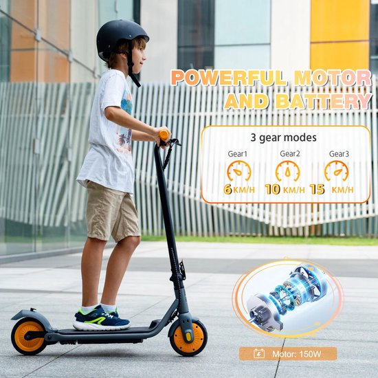 Elektrische Step Kinderen - 150W Kinderstep Inklapbaar - 6-10-15km/u - Roze