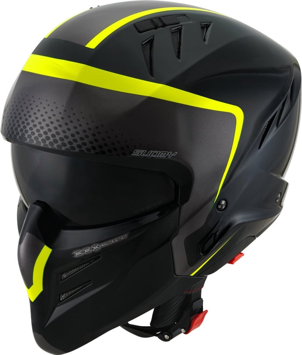 Suomy Armor Crew 2023 Zwart Geel Jethelm - Maat XL - Helm