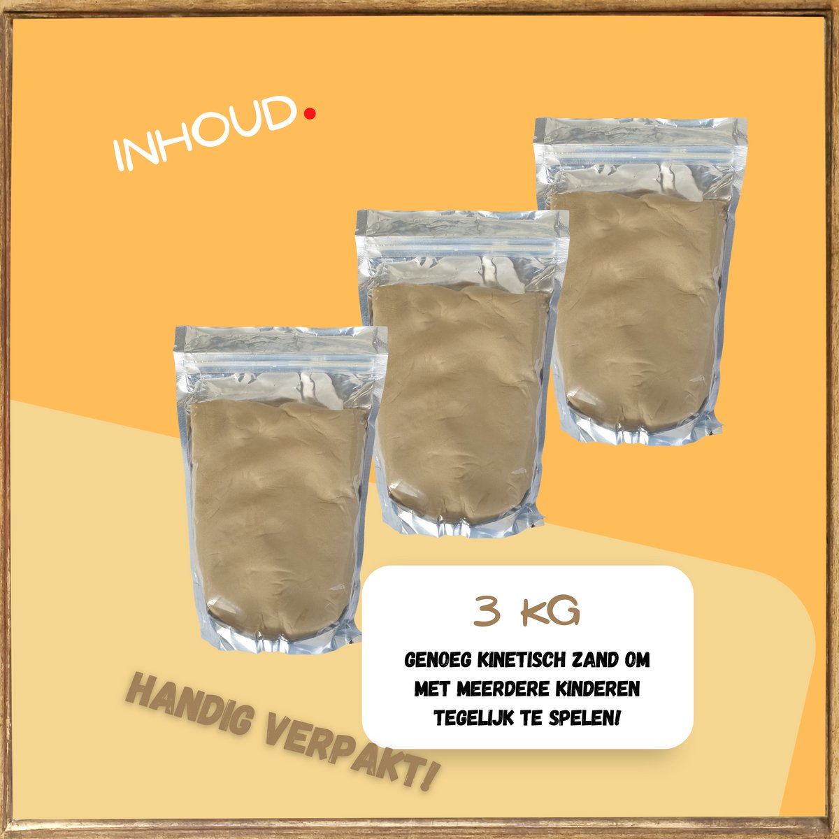 Sand Mania® kinetisch zand - 3 KG Navulling Beige / Naturel - Sensorisch Speelzand voor Kinderen — afbeelding 3