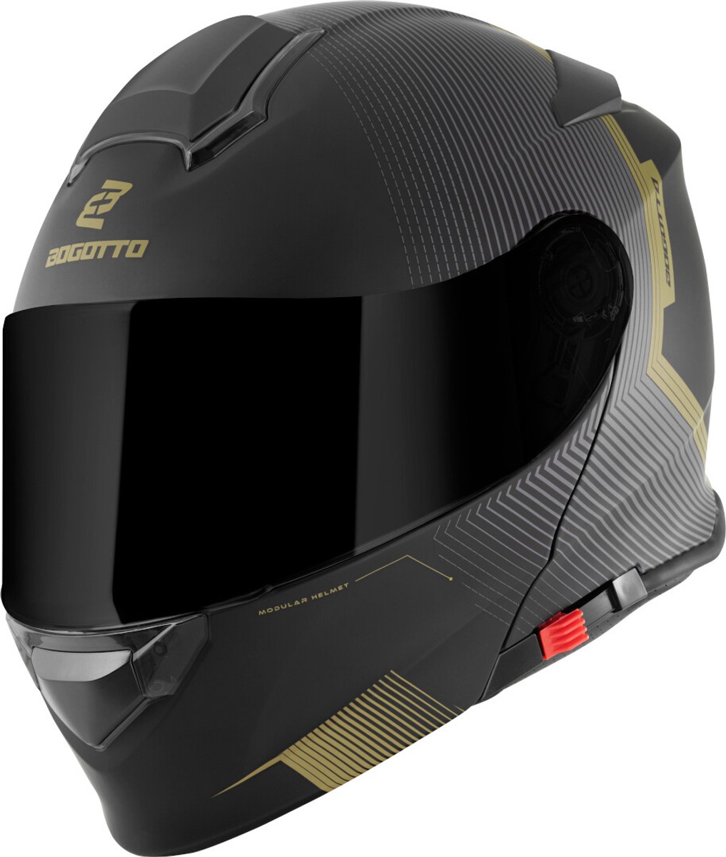 Bogotto H271 Wayke Mat Zwart Groen Systeemhelm - Maat XS - Helm