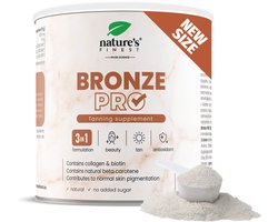 Nature's Finest Bronze Pro – 3-in-1 Bruiningssupplement voor Zomer & Zon – Sneller en Mooier Bruin met Bètacaroteen, Collageen, Biotine & Vitamines – Ondersteunt Huid, Haar & Langdurige Bruining - Drinkbare zelfbruiner