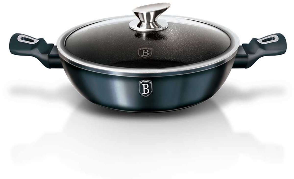Berlinger Haus Metallic Line - Granieten Pan - 28cm - Aquamarine - Met Turbo Inductie