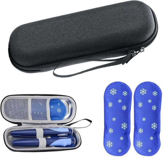Foto: Smart coolr unisex diabetes tas clutch zwart diabetes etui insuline koeltas insuline etui diabetes tasje medische koeltas voor insuline met 2 ice packs voor optimale temperatuur