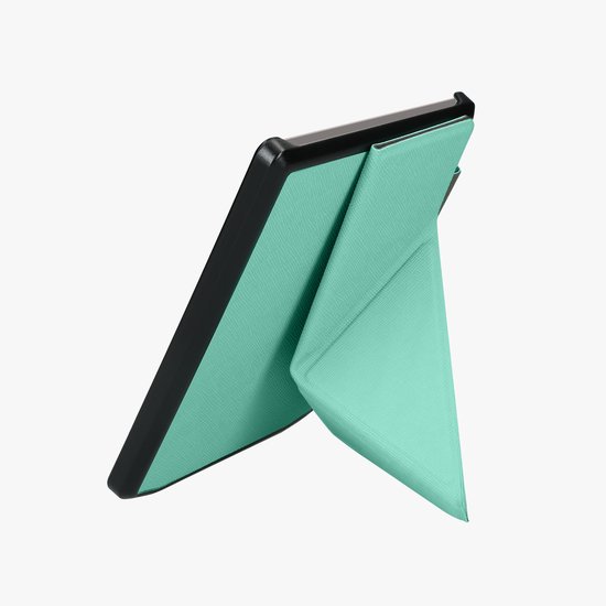 kwmobile e-reader hoesje geschikt voor Pocketbook Verse / Verse Lite / Verse Pro / Color / Vivlio Light/Light HD hoes - Ereader flip case met standaard - E reader cover van kunstleer - In mintgroen van Merkloos — afbeelding 2