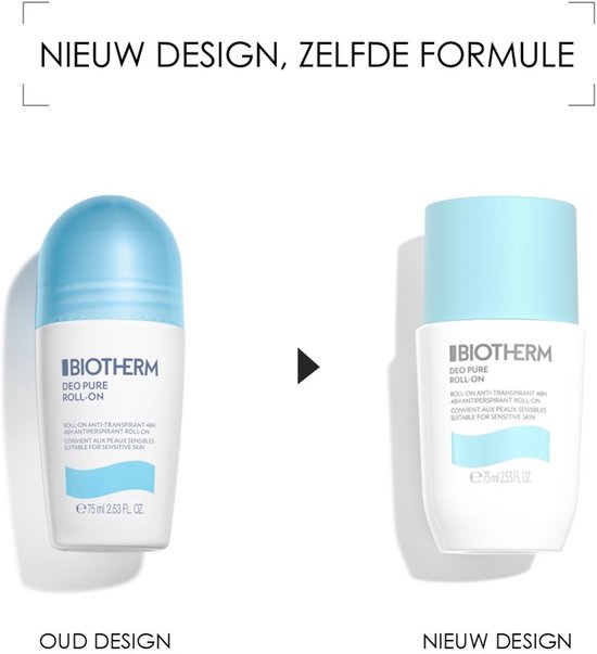 Biotherm Deo Pure Deodorant - Roll-on Deodorant - Frisse Textuur - 48H Anti-Transpirant - Unisex Deodorant - 75ml