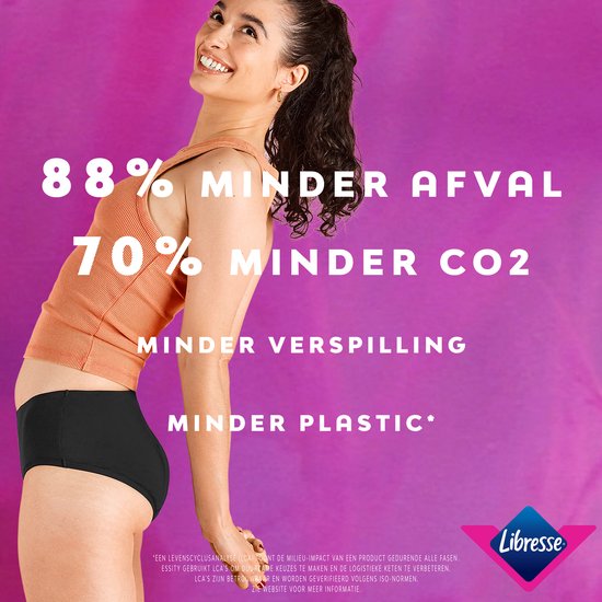 Libresse Sous-vêtements Menstruels Lavables - coton bio noir - Medium