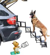 Opvouwbare Hondentrap Auto - De Perfecte Instaphulp voor Uw Hond | Inclusief gratis knuffel Gewrichtsvriendelijke Hondentrap met 5 Treden I Compact en Draagbaar voor Veilig In- en Uitstappen bij Auto's en SUV's