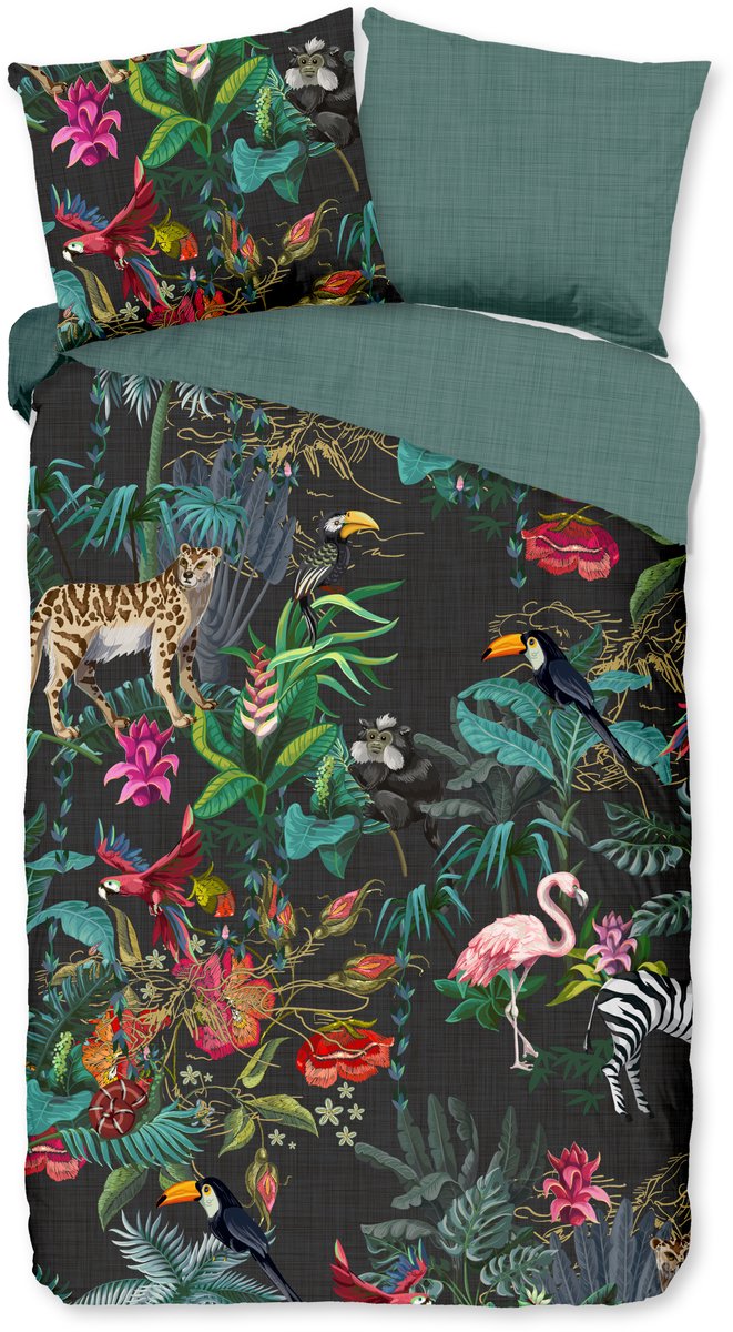 Good Morning dekbedovertrek jungleprint - Multi - 100% Katoen renforce