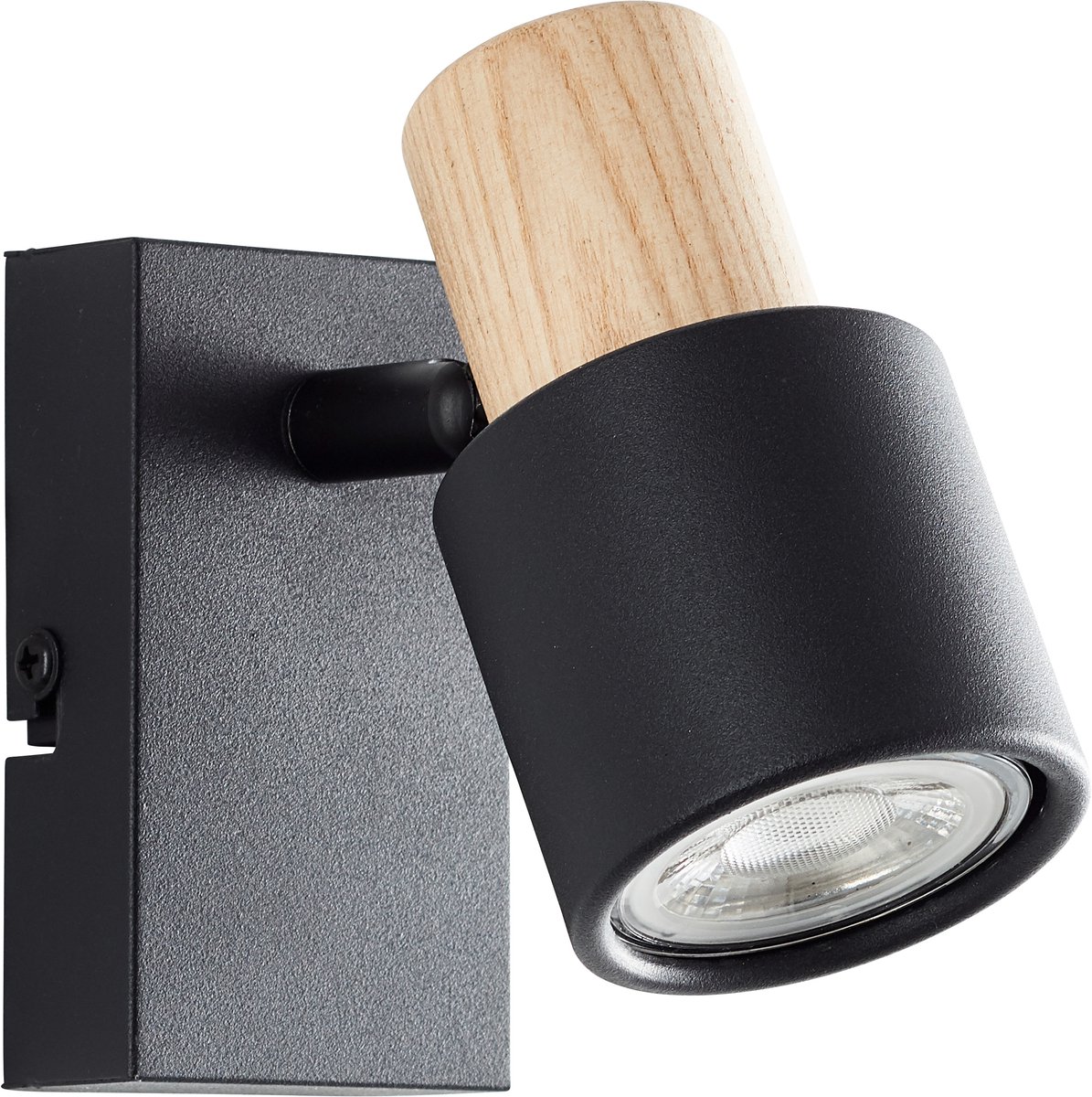 Brilliant Pini - Wandlamp - GU10 max 1x10W - Zwart/Hout