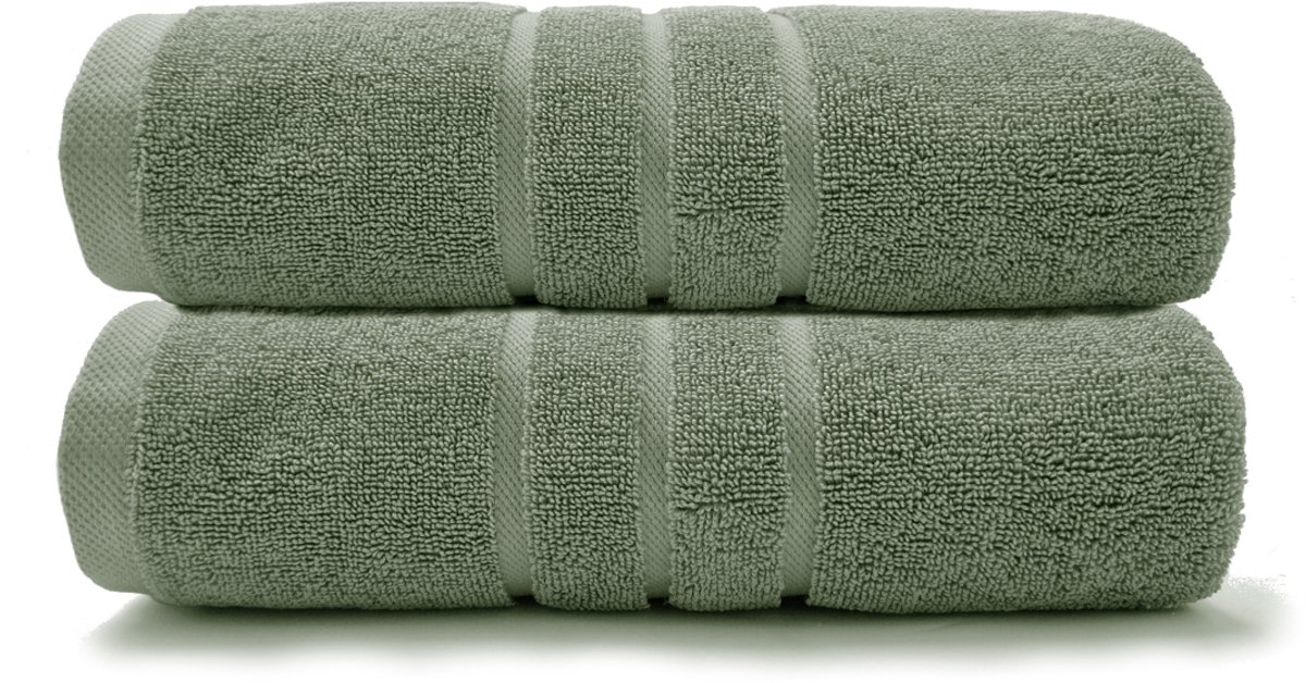 HOOMstyle Handdoeken Set Boutique - 2 stuks - 70x140cm - Mos groen