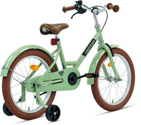 Nogan Dutchy Kinderfiets 18 Inch - Met Zijwieltjes - Verstelbaar Stuur & Zadel - Terugtraprem & V-Brake - Groen van Nogan — afbeelding 3