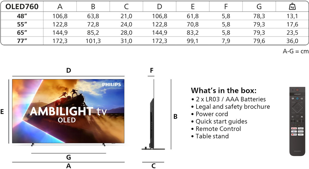 Philips 55OLED76012 - 55 inch - 4K OLED - 2025 - afbeelding 3