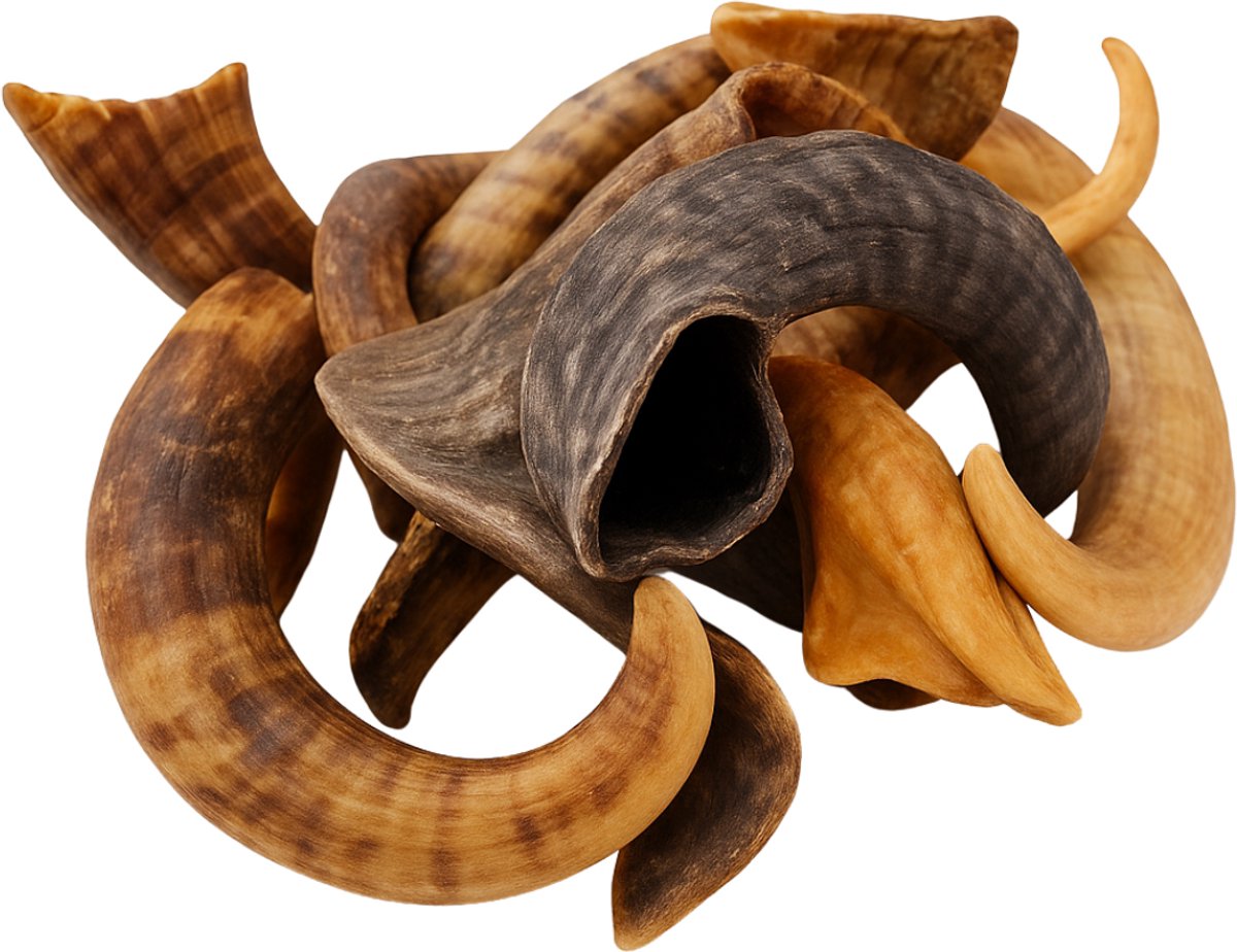 Animalking Lamshoorn Hond - Hoorn Hond - Kauwsnack Hond - Gewei Hond - M tot 100 Gram - 3 Stuks