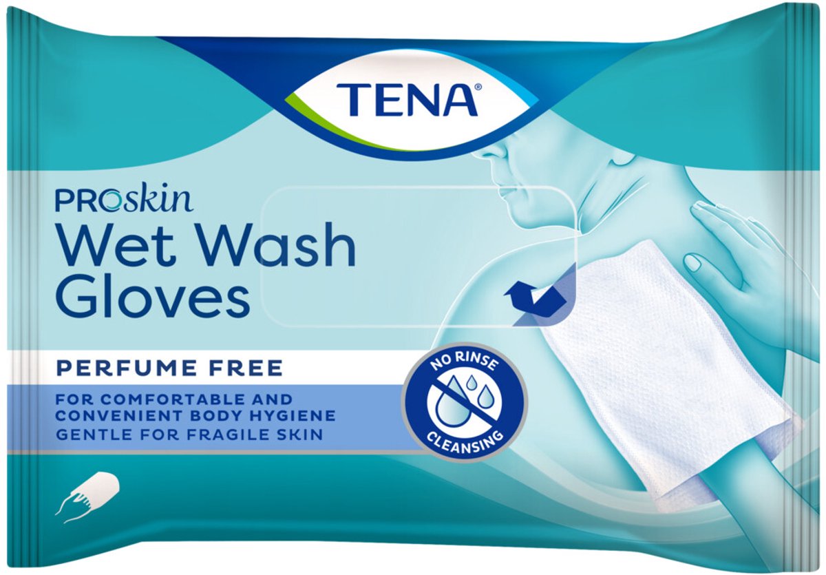 TENA Proskin Wet Wash Gloves Zonder Parfum - 3 x 8 stuks - Voordeelverpakking